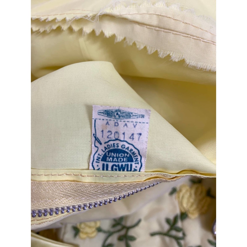 Vintage 50s 60s Bridgerton Jane Austen Regency Midcentury Maxi Yellow Dress ~XS - Picture 8 of 14